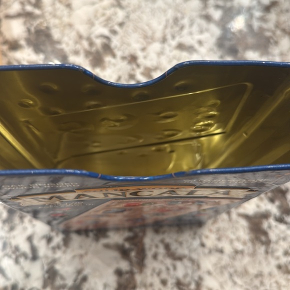 Solid wood 🪵 Mancala Oak finish wood board wit gemstone pieces in tin case - Picture 4 of 6